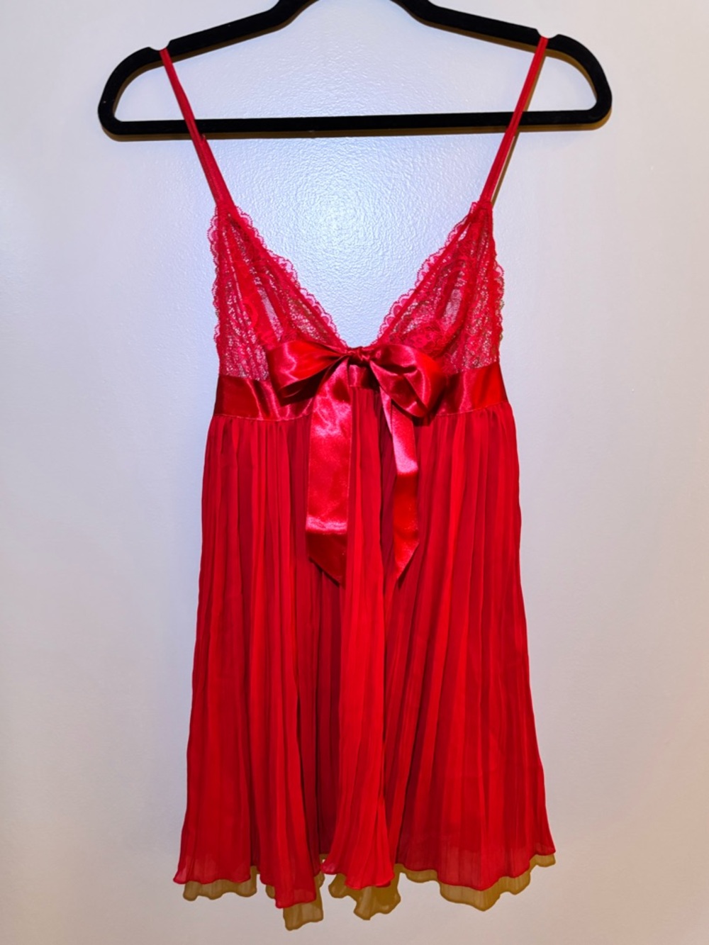 Victoria's Secret Red Lace Satin Bow Lingerie